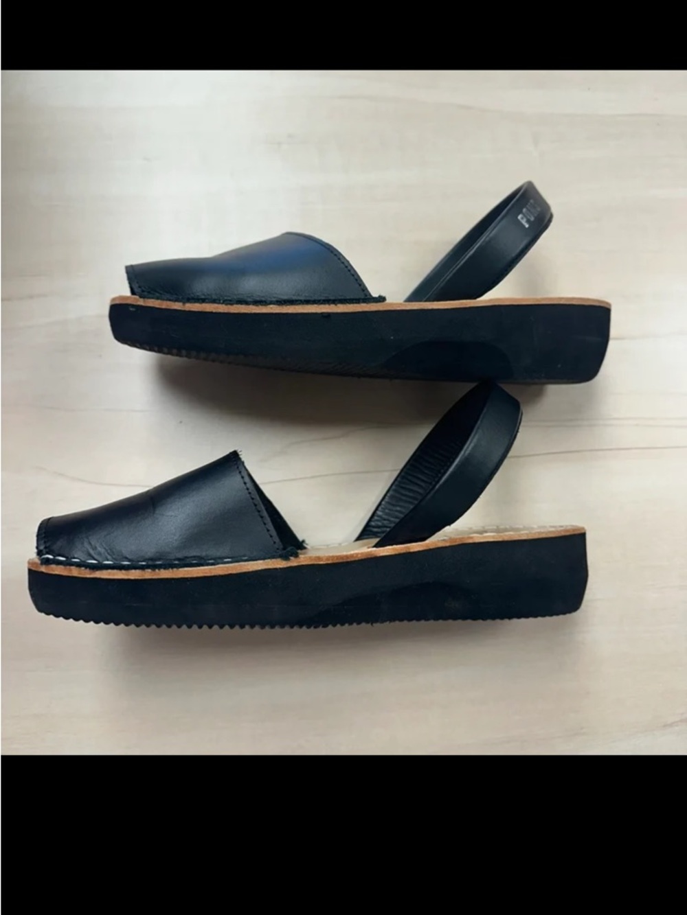 Pons Black  Leather Slingback Sandal - Picture 9 of 9